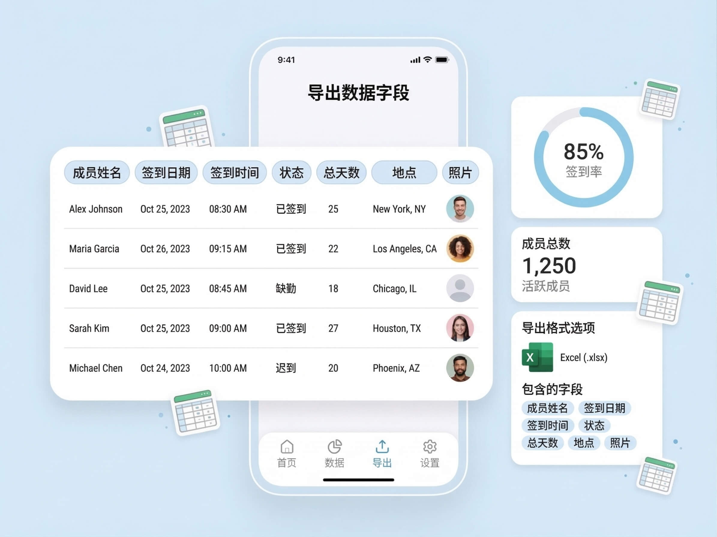 导出数据预览示意图